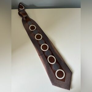 Brown and Gray Geometric Men's Tie